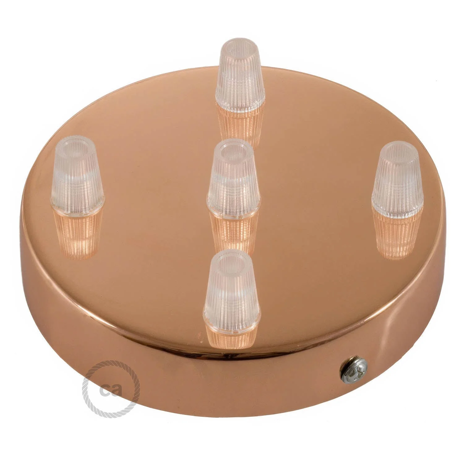 5-hole cylindrical metal ceiling rose kit - Copper - Image 2