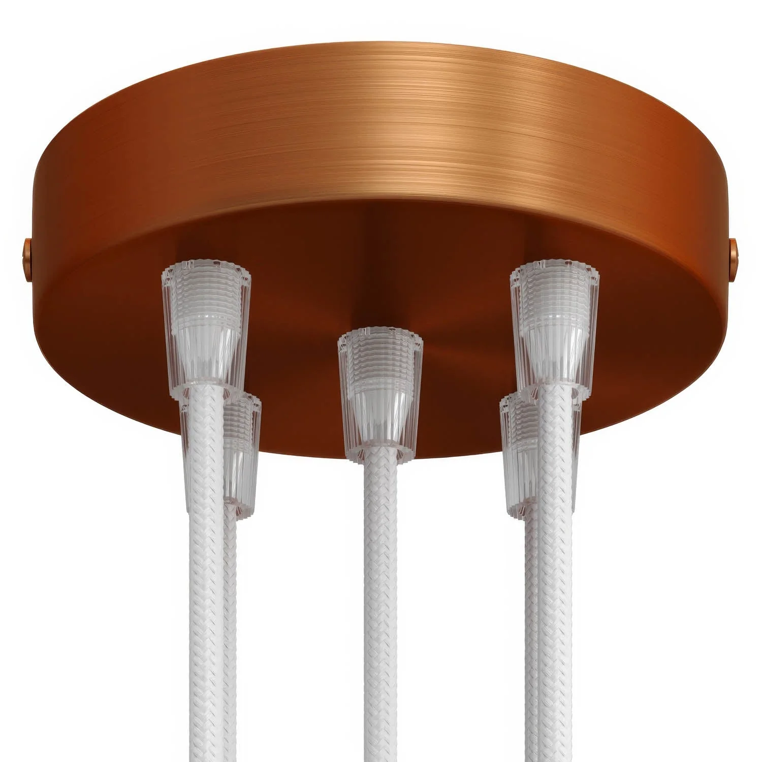 Cylindrical ceiling rose kit in metal with 5 holes - Satin copper