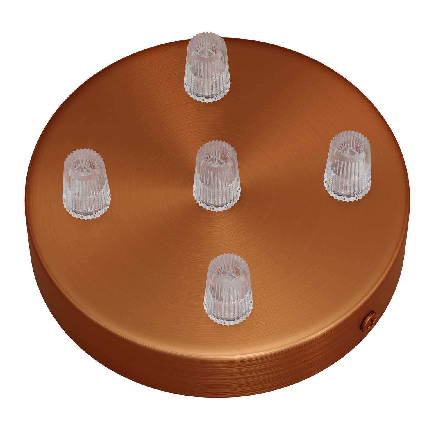 Cylindrical ceiling rose kit in metal with 5 holes - Satin copper - Image 2