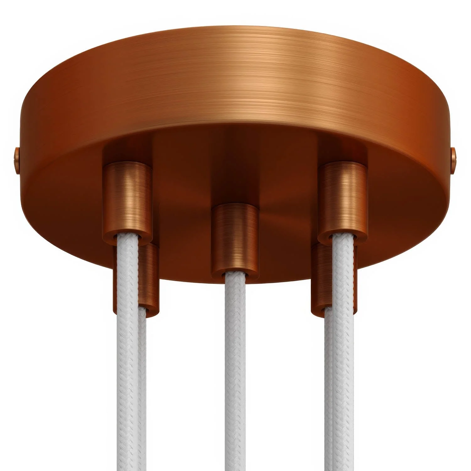 Cylindrical ceiling rose kit in metal with 5 holes - Satin copper - Image 6