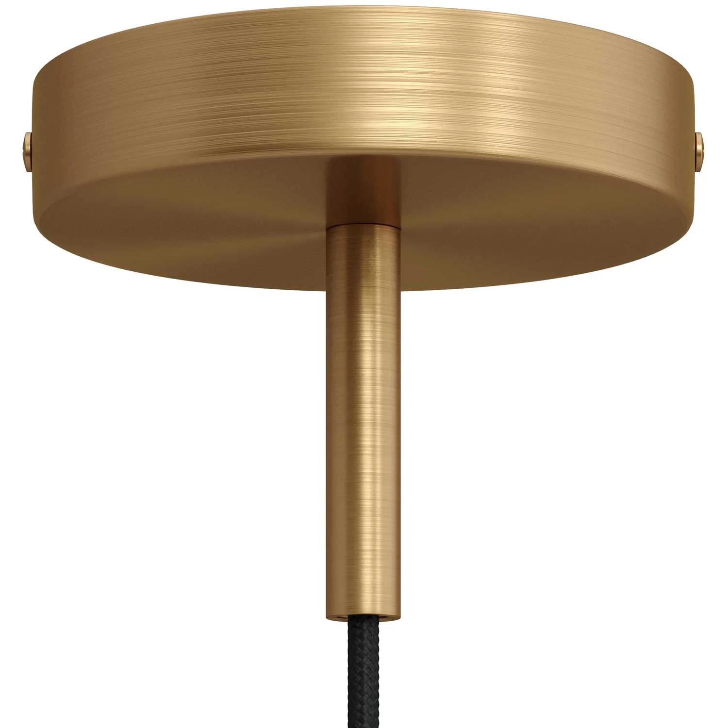 Cylindrical metal ceiling rose kit with 7 cm cable clamp - Satin bronze
