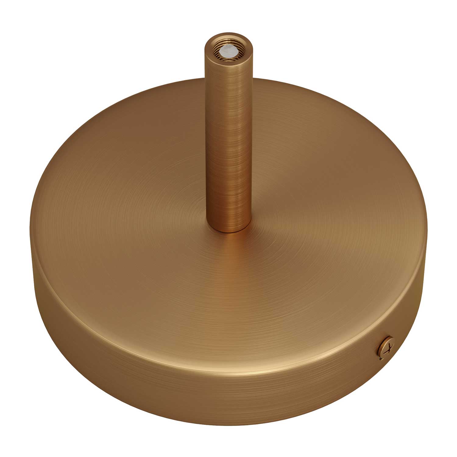 Cylindrical metal ceiling rose kit with 7 cm cable clamp - Satin bronze - Image 2
