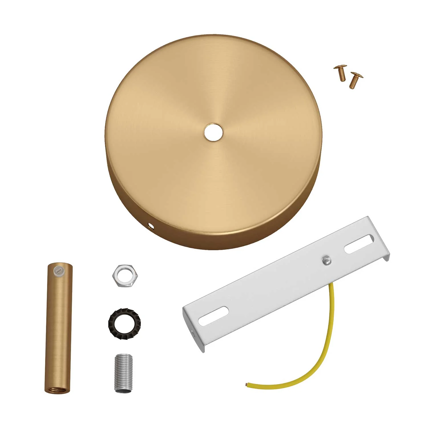 Cylindrical metal ceiling rose kit with 7 cm cable clamp - Satin bronze - Image 3