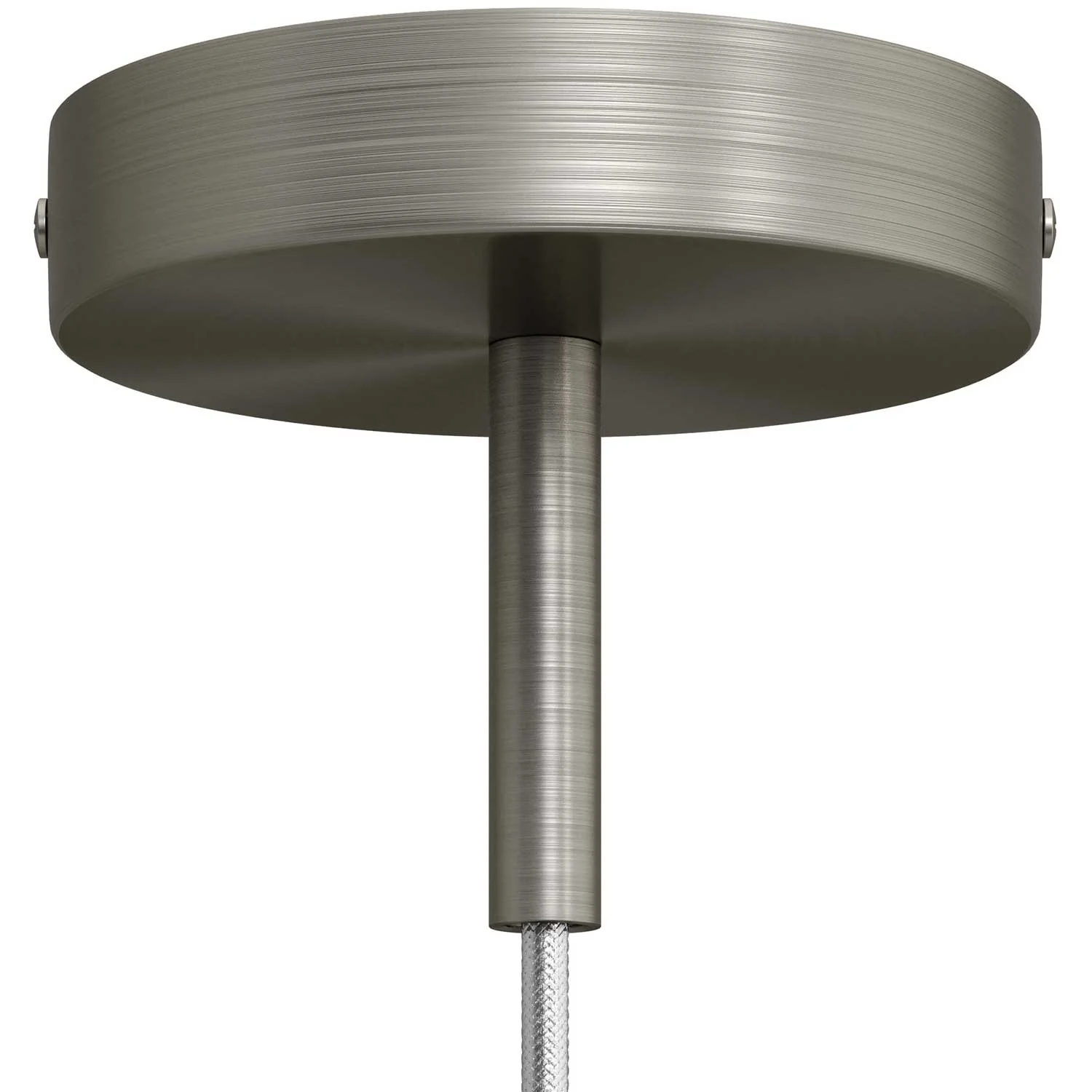 Cylindrical metal ceiling rose kit with 7 cm cable clamp - Satin titanium