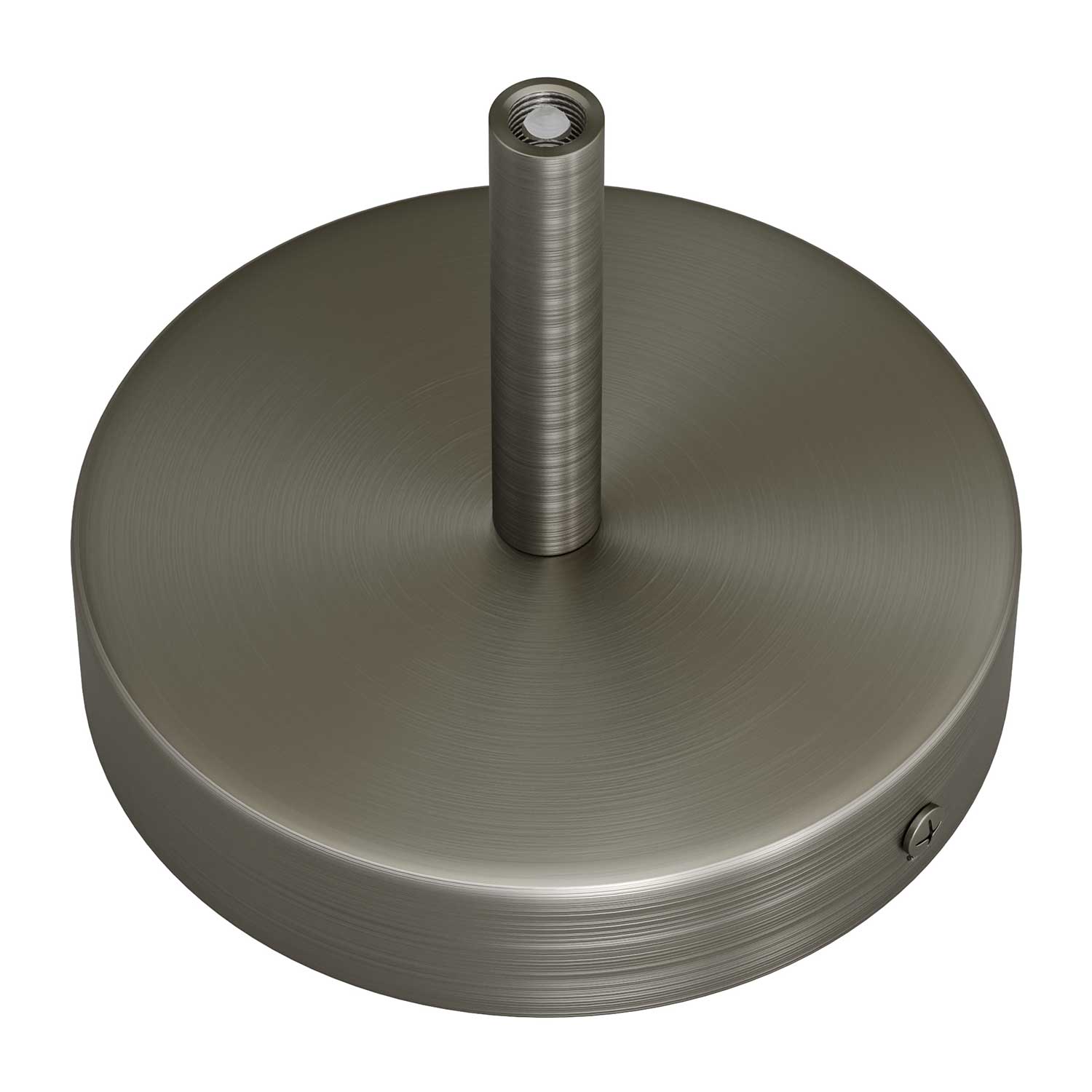 Cylindrical metal ceiling rose kit with 7 cm cable clamp - Satin titanium - Image 2