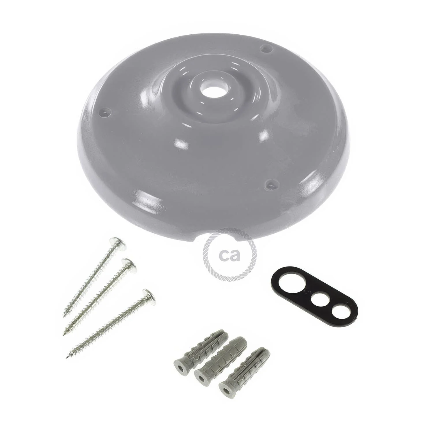 Porcelain ceiling rose kit - Grey - Image 3