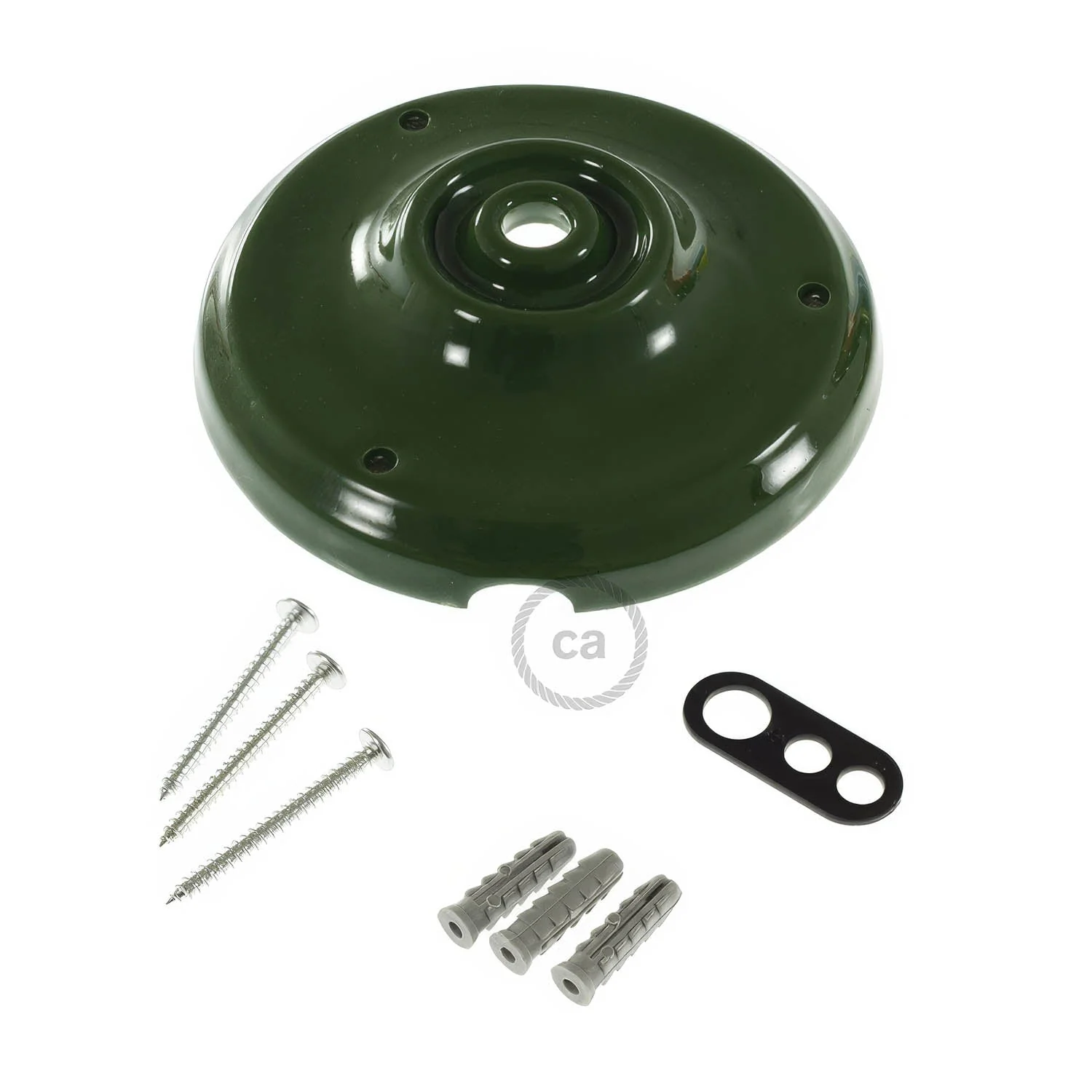 Porcelain ceiling rose kit - Green - Image 3
