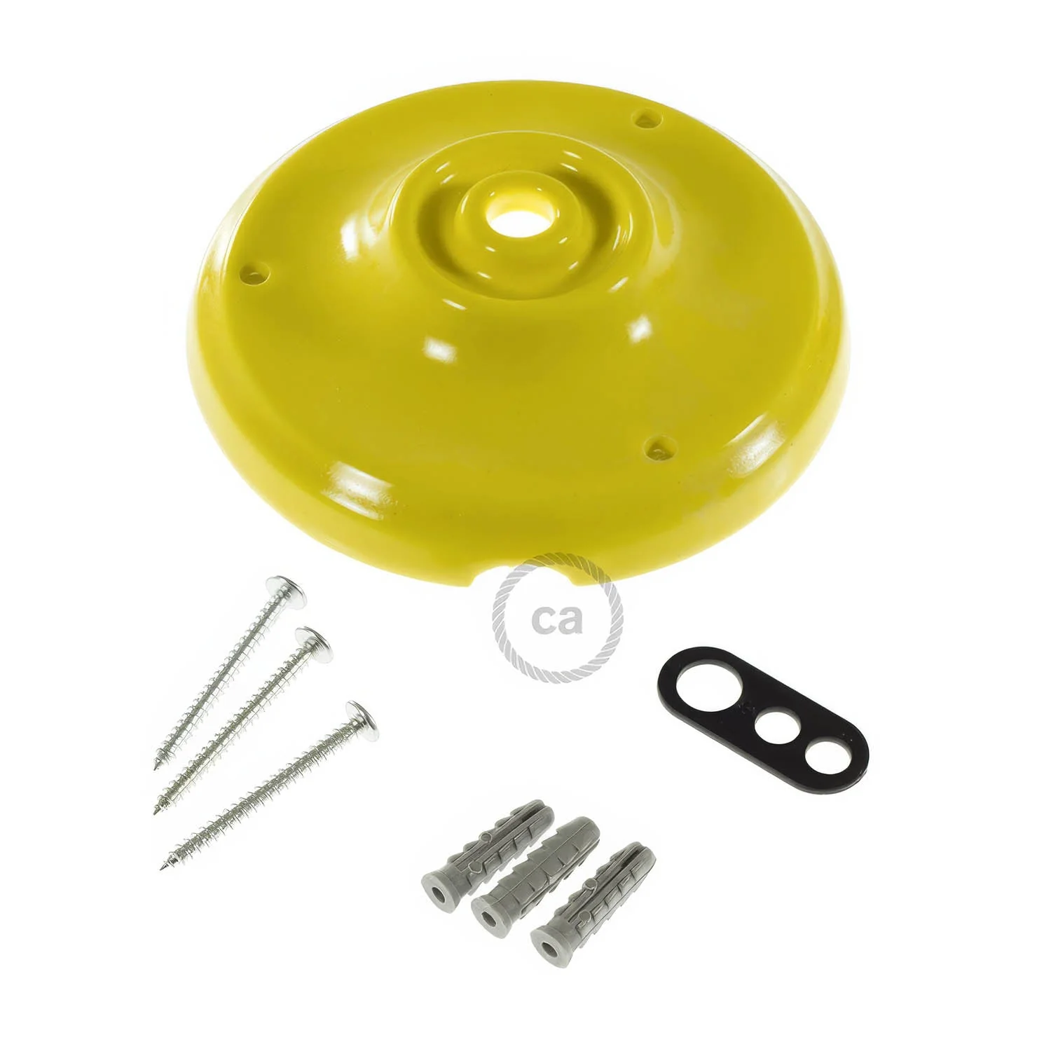 Porcelain ceiling rose kit - Yellow - Image 3