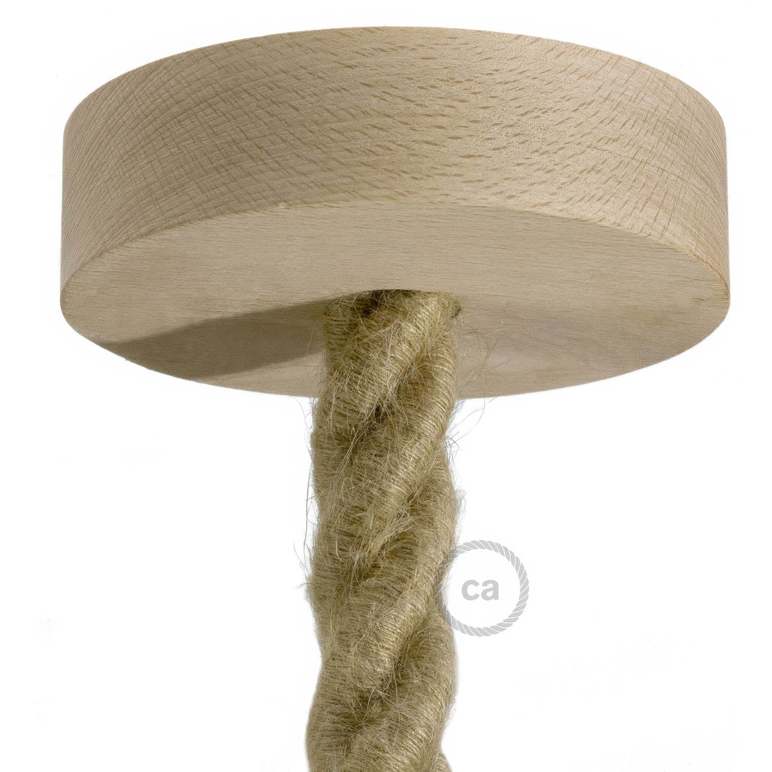 Wooden ceiling rose kit for 2XL cord - Neutral