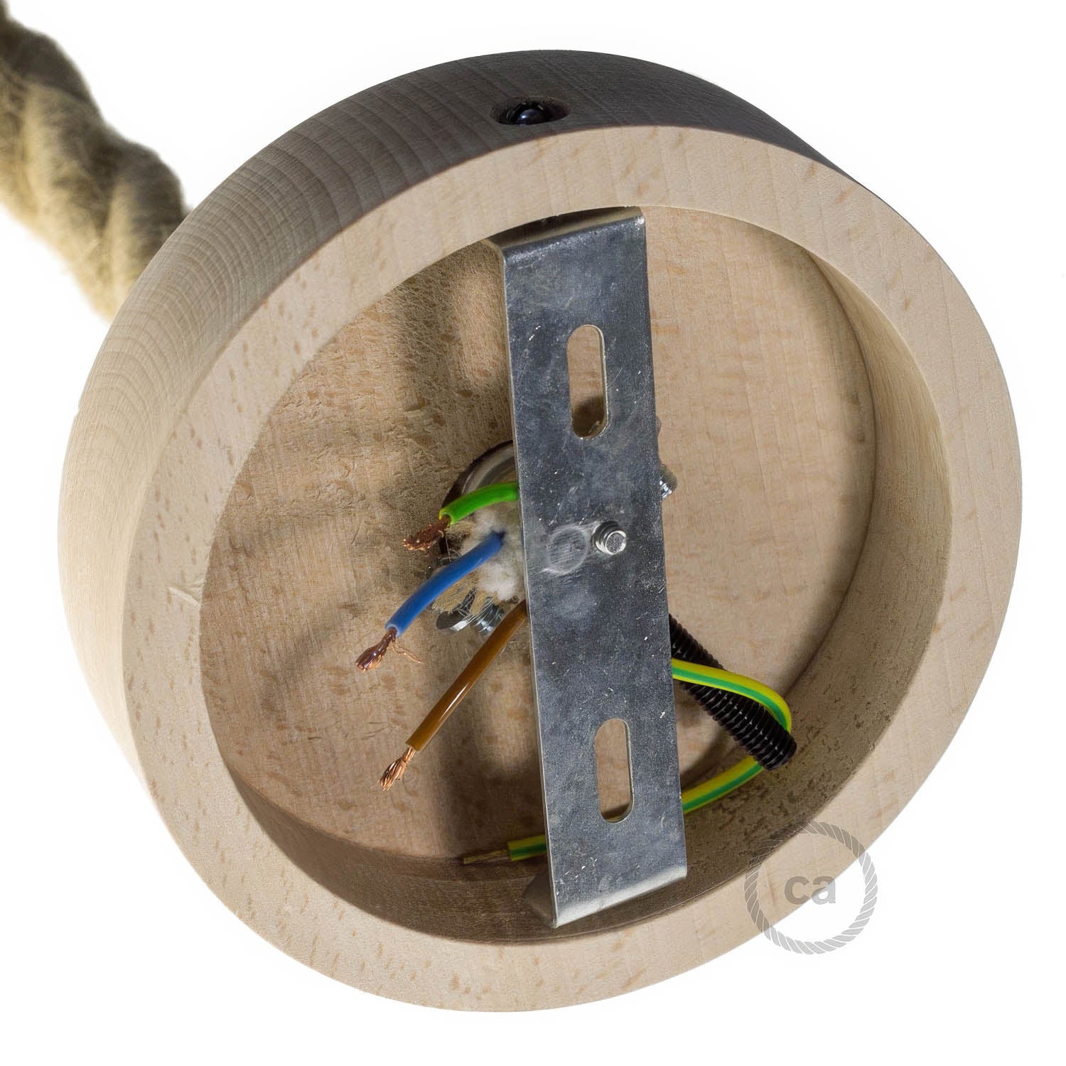 Wooden ceiling rose kit for 2XL cord - Neutral - Image 3
