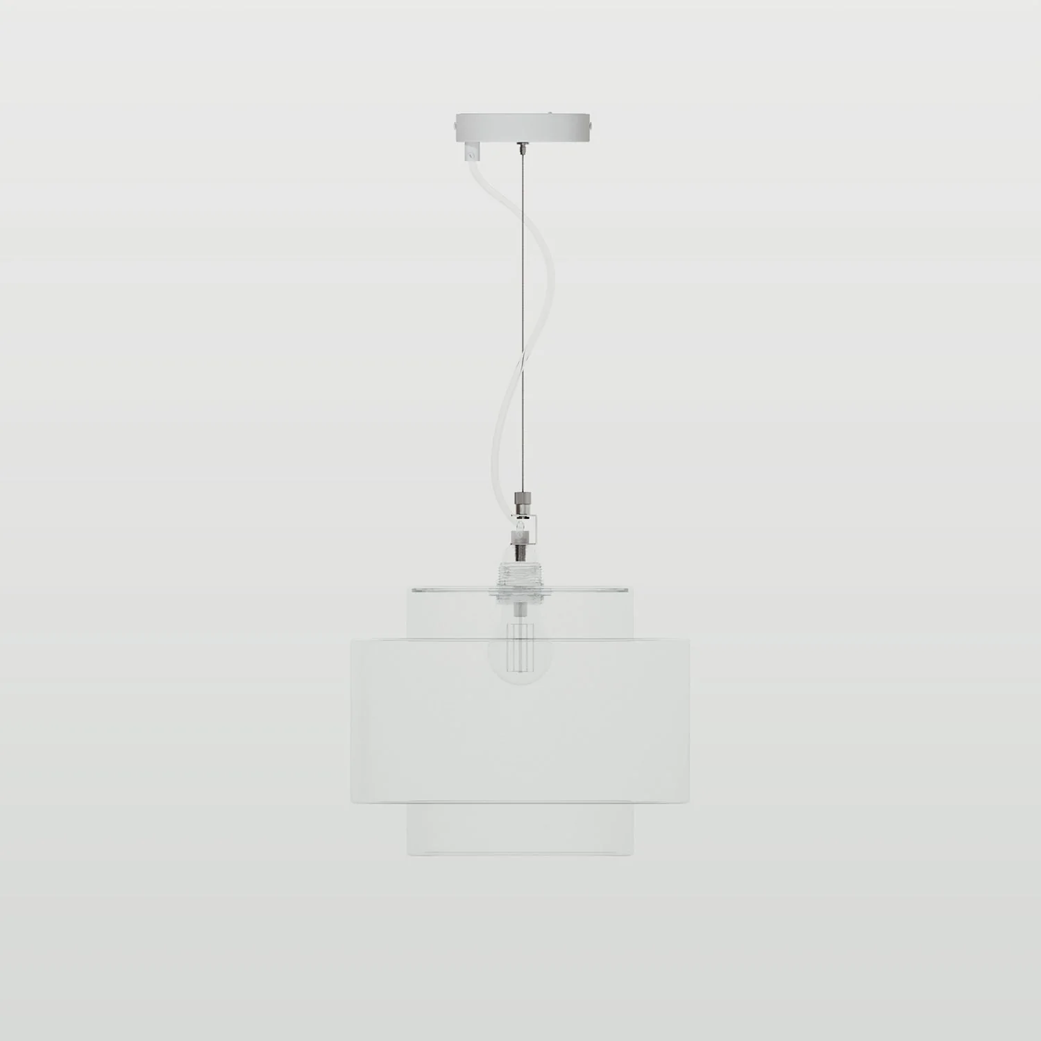Ceiling canopy Kit Ø 120 mm with steel suspension and millimetric balancer - Matte White - Image 2
