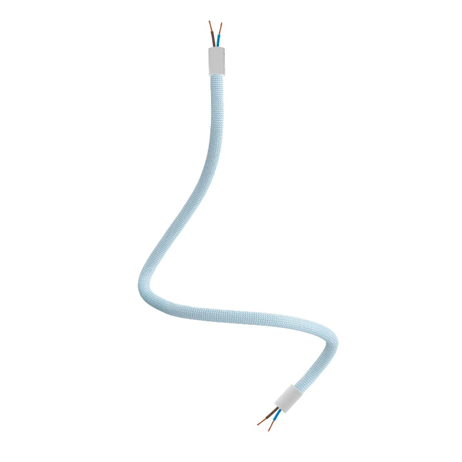 Creative Flex kit, flexible tube covered in RM76 Sugar Paper Blue fabric with metal terminals - Image 6