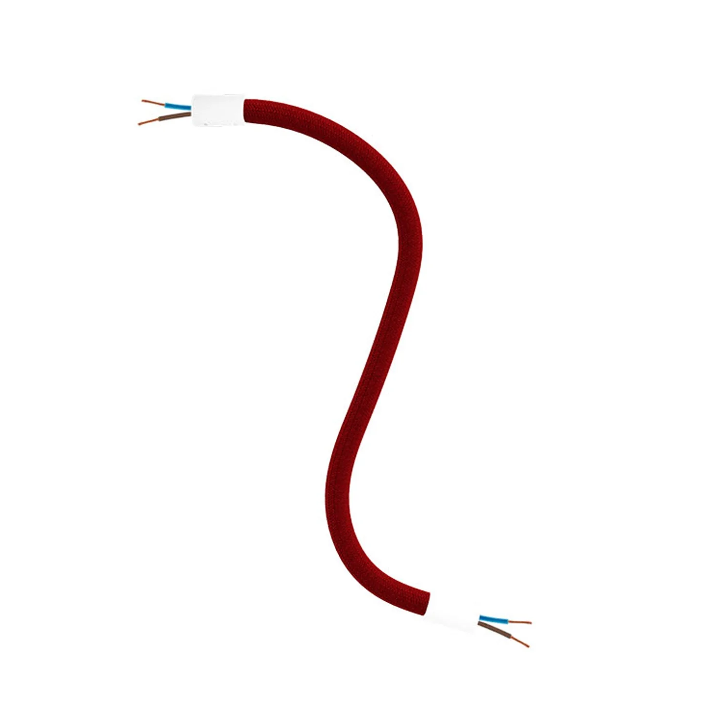 Creative Flex flexible extension tube covered in RM09 Red fabric with metal terminals