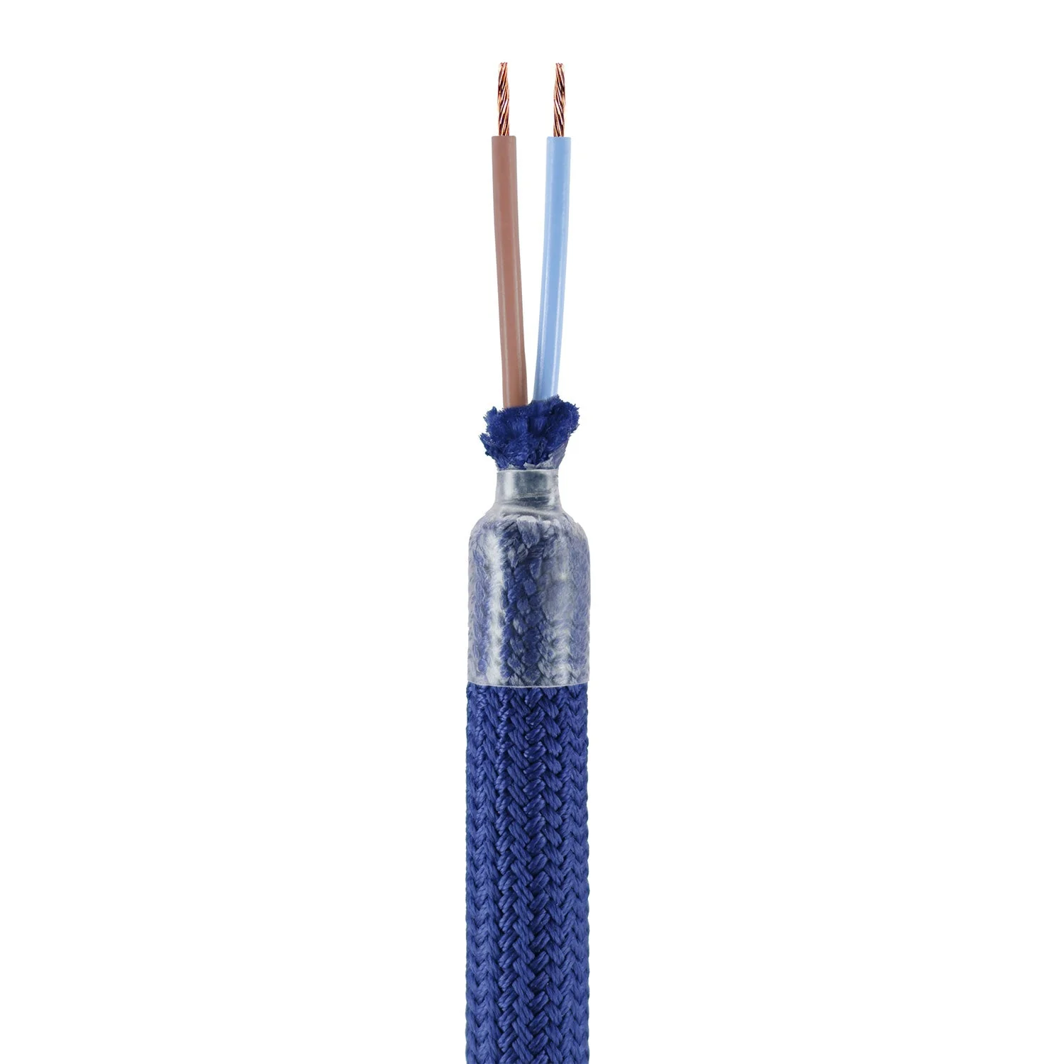 Creative Kit Flex flexible extension tube covered in RM20 dark blue fabric with metal terminals - Image 2