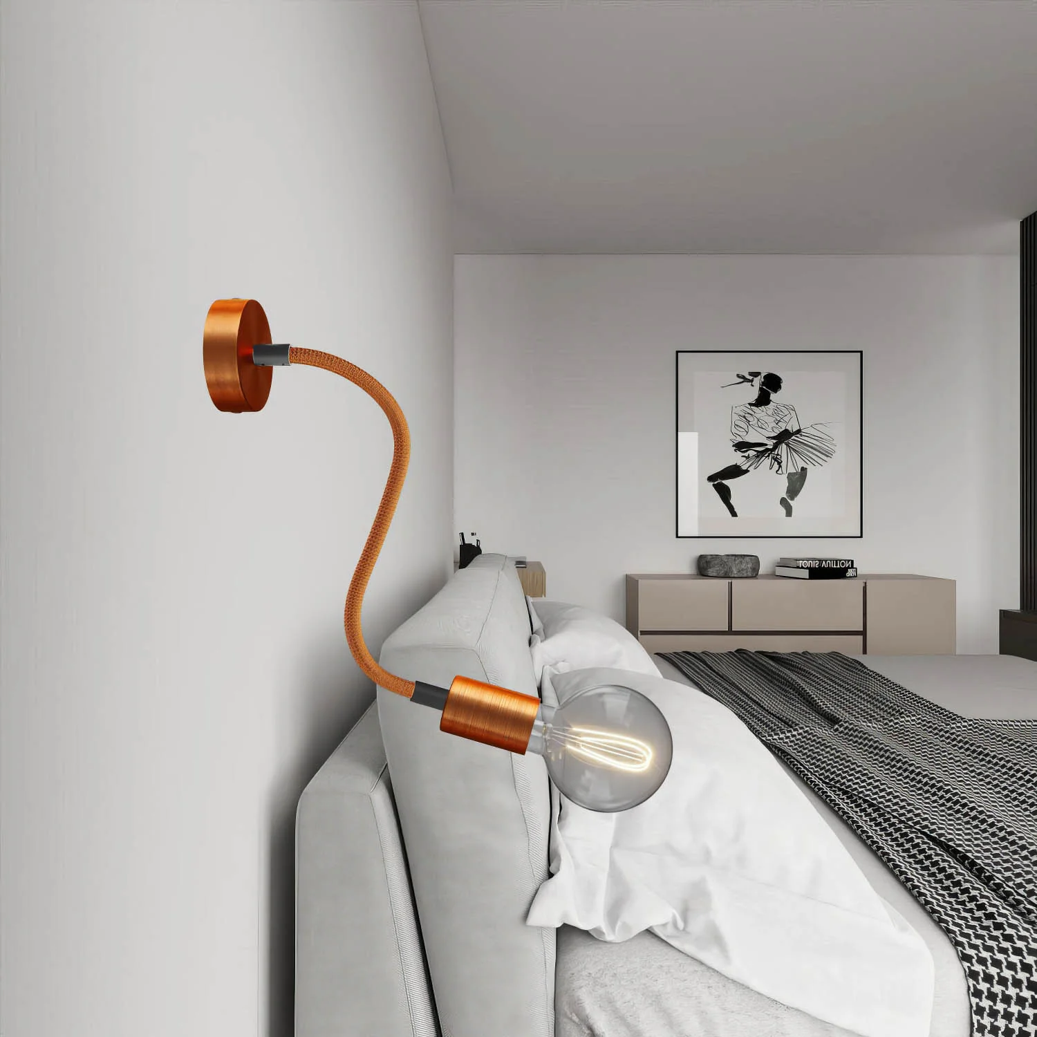 Creative Flex extension flexible tube covered in RM74 Copper fabric with metal terminals - Image 13