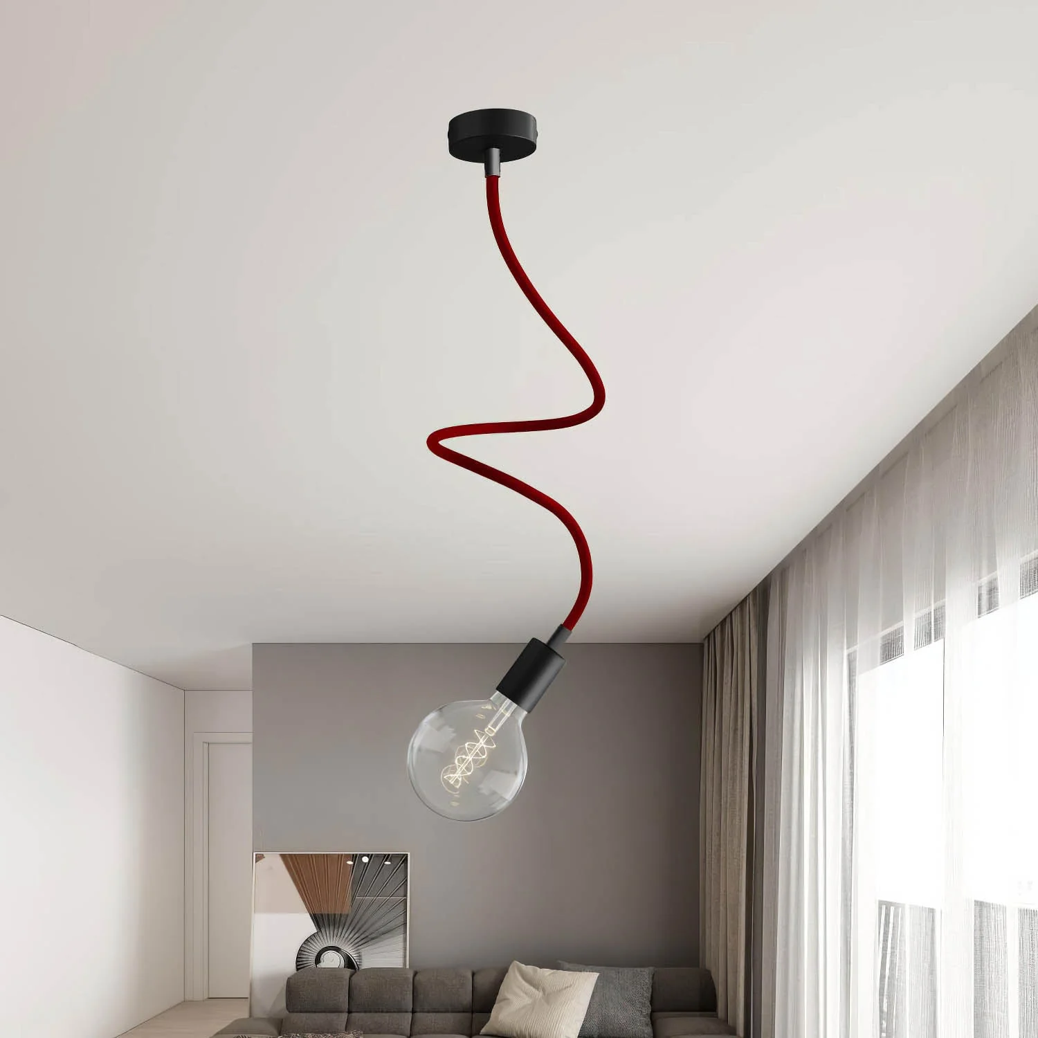 Creative Flex flexible extension tube covered in RM19 Bordeaux fabric with metal ends - Image 18