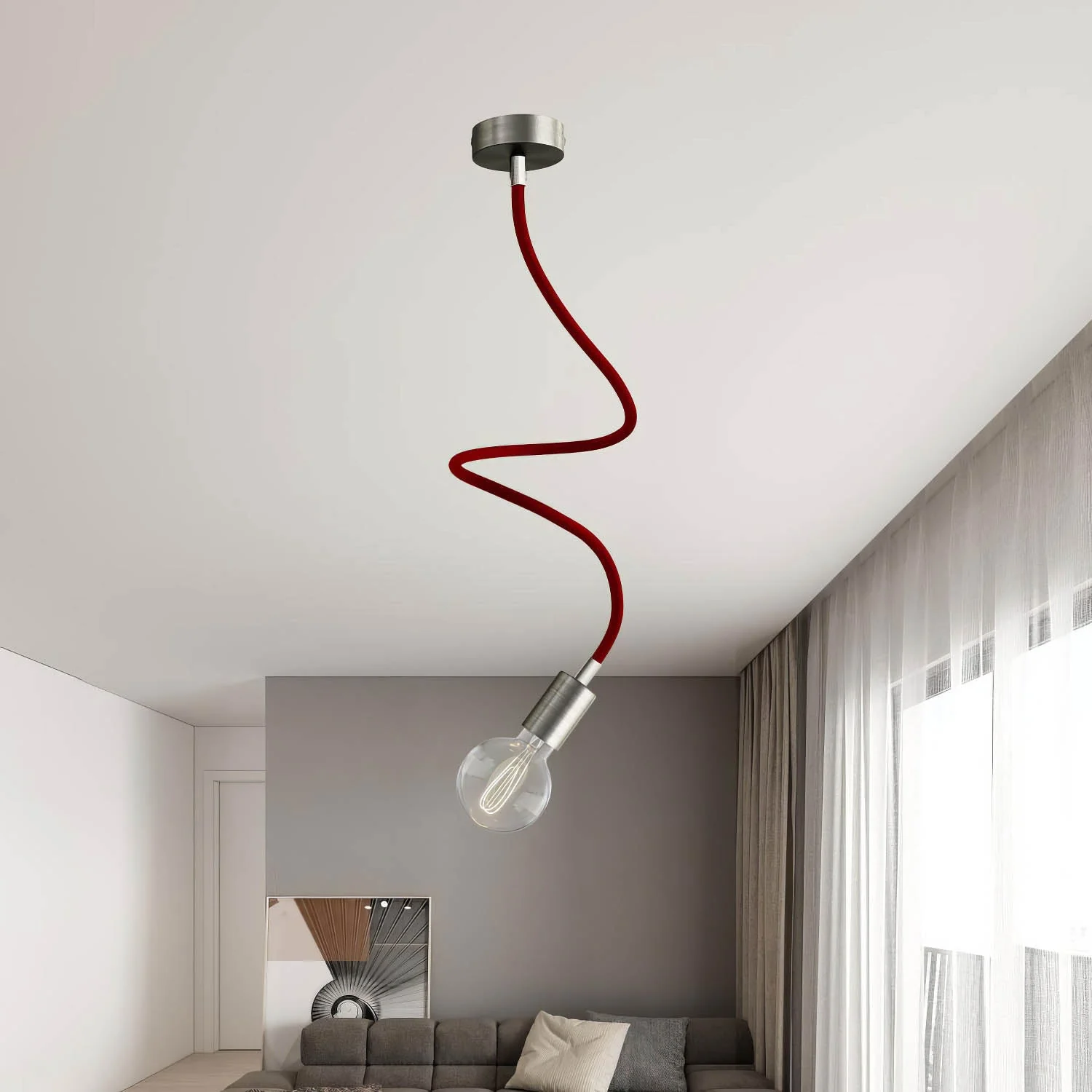 Creative Flex flexible extension tube covered in RM19 Bordeaux fabric with metal ends - Image 25