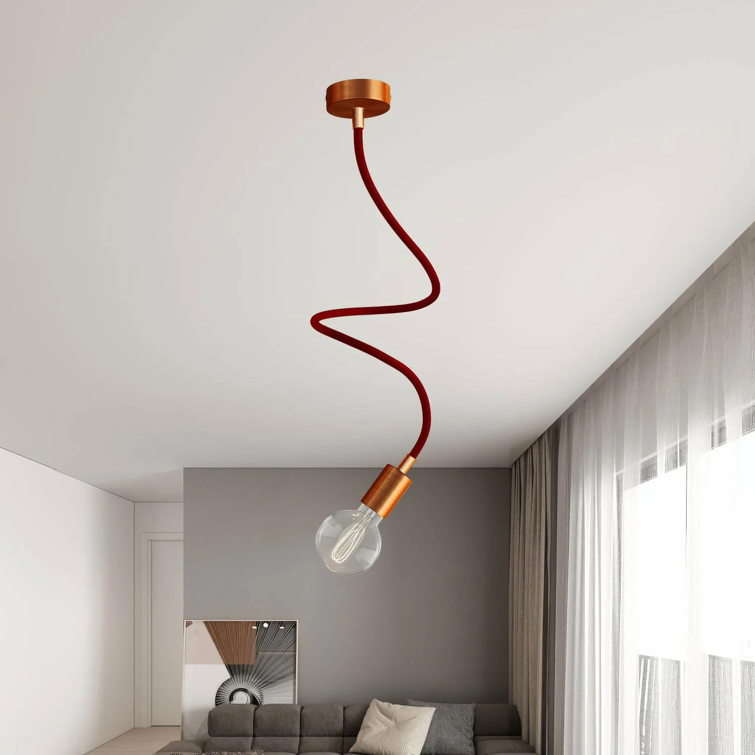 Creative Flex flexible extension tube covered in RM19 Bordeaux fabric with metal ends - Image 32