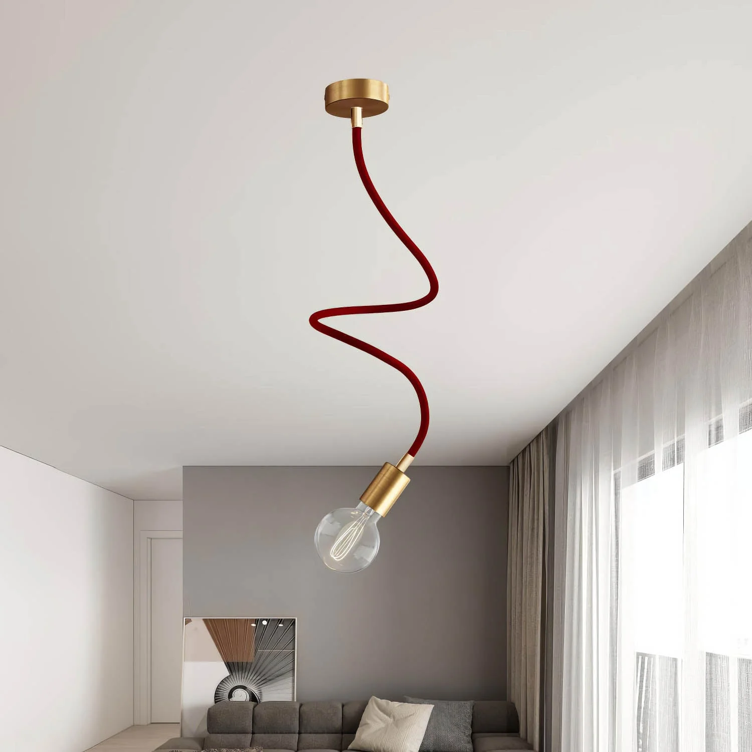 Creative Flex flexible extension tube covered in RM19 Bordeaux fabric with metal ends - Image 39