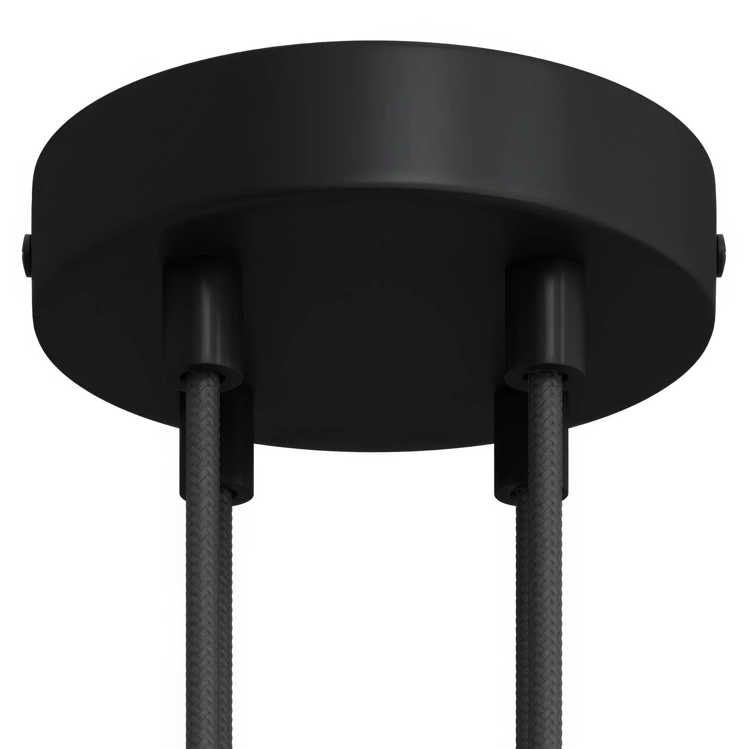 Cylindrical metal ceiling rose kit with 4 holes - Black - Image 6