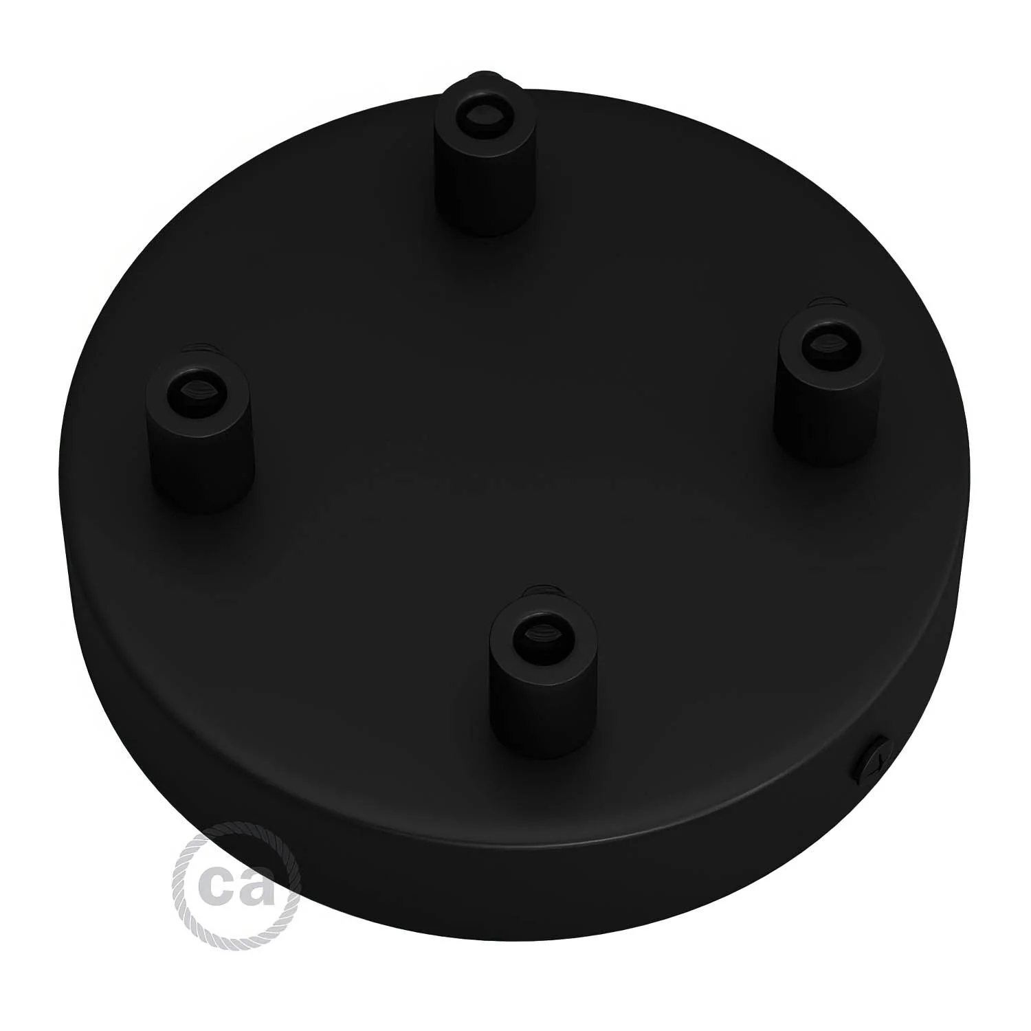 Cylindrical metal ceiling rose kit with 4 holes - Black - Image 7