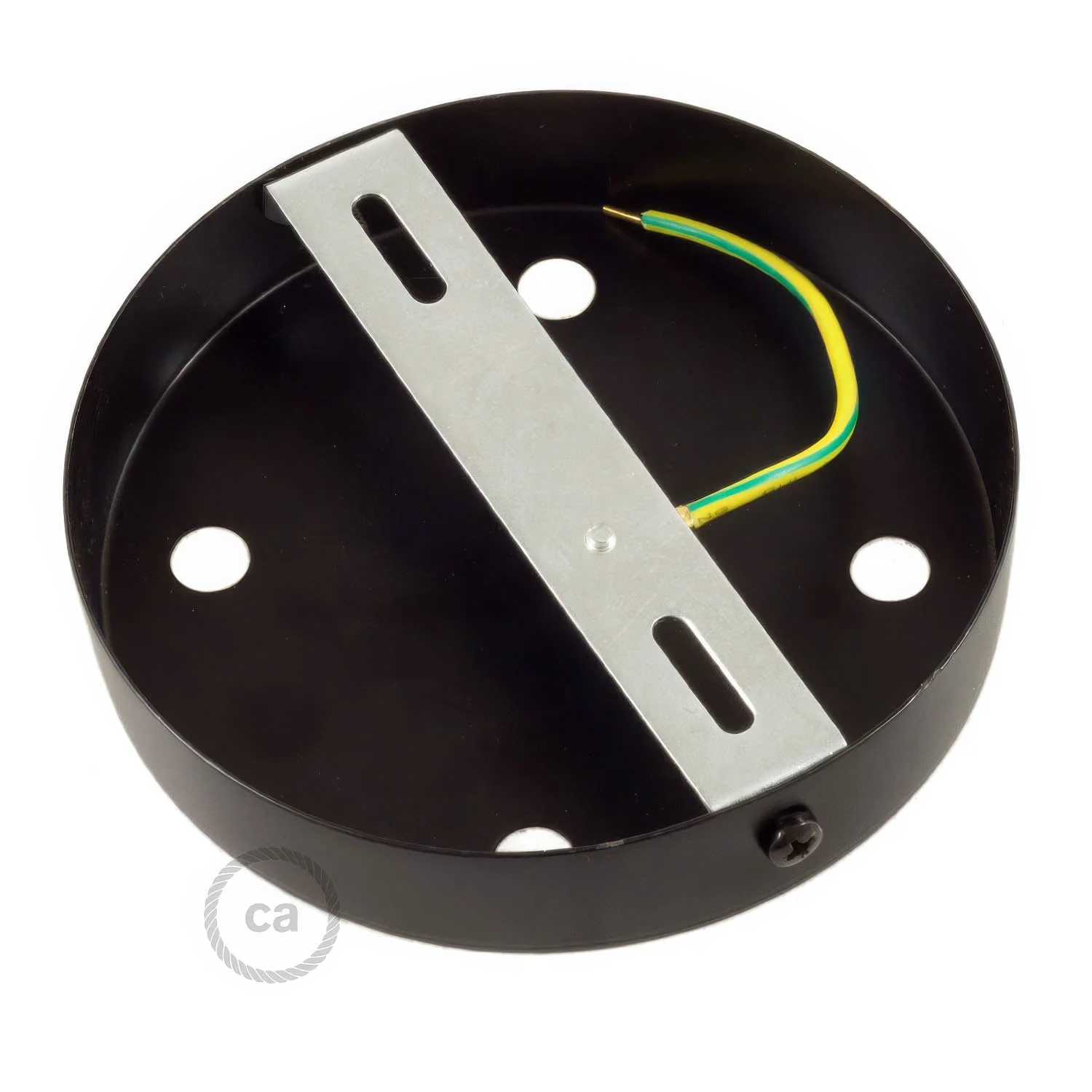 Cylindrical metal ceiling rose kit with 4 holes - Black - Image 9