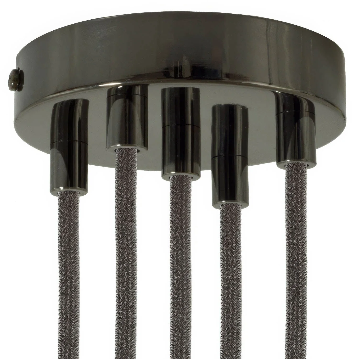 5-hole cylindrical metal ceiling rose kit - Pearl black - Image 6