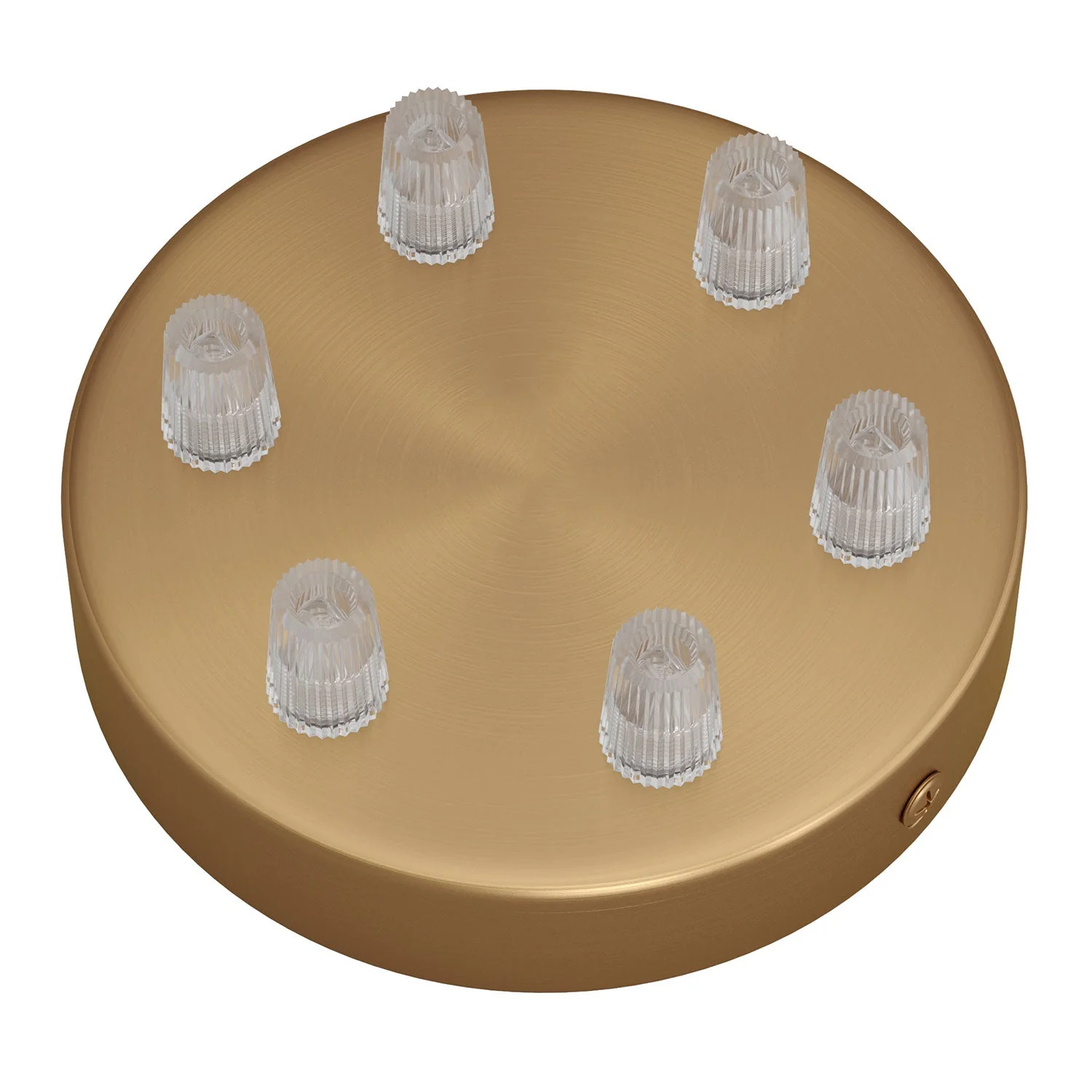 Cylindrical ceiling rose kit in metal with 6 holes - Satin bronze - Image 2