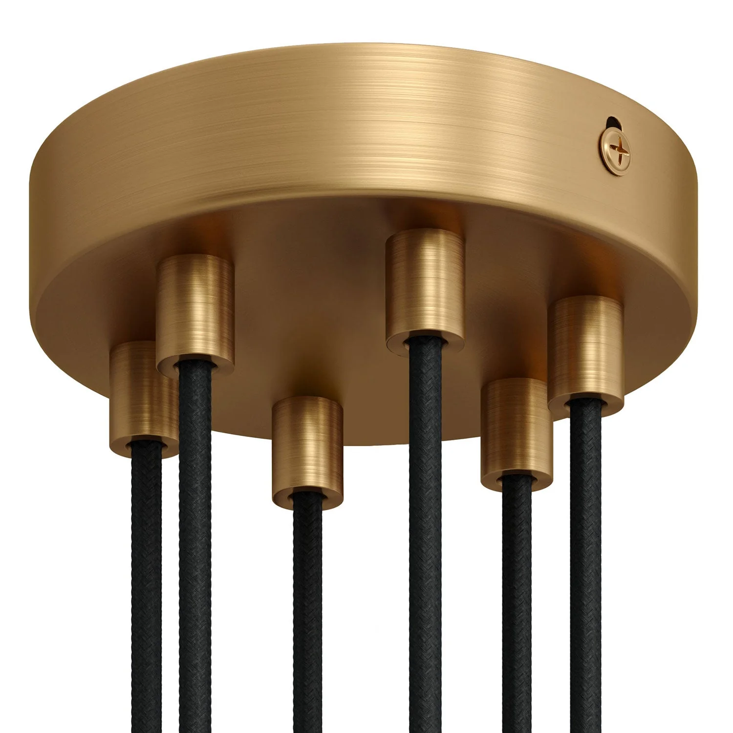 Cylindrical ceiling rose kit in metal with 6 holes - Satin bronze - Image 5