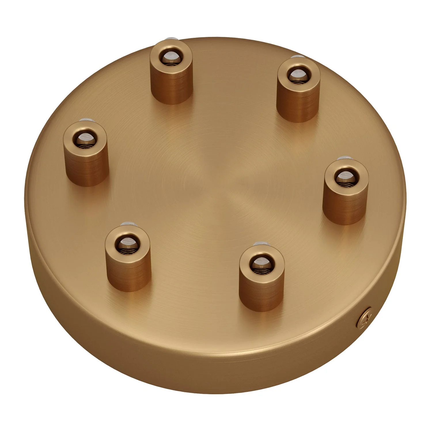 Cylindrical ceiling rose kit in metal with 6 holes - Satin bronze - Image 6