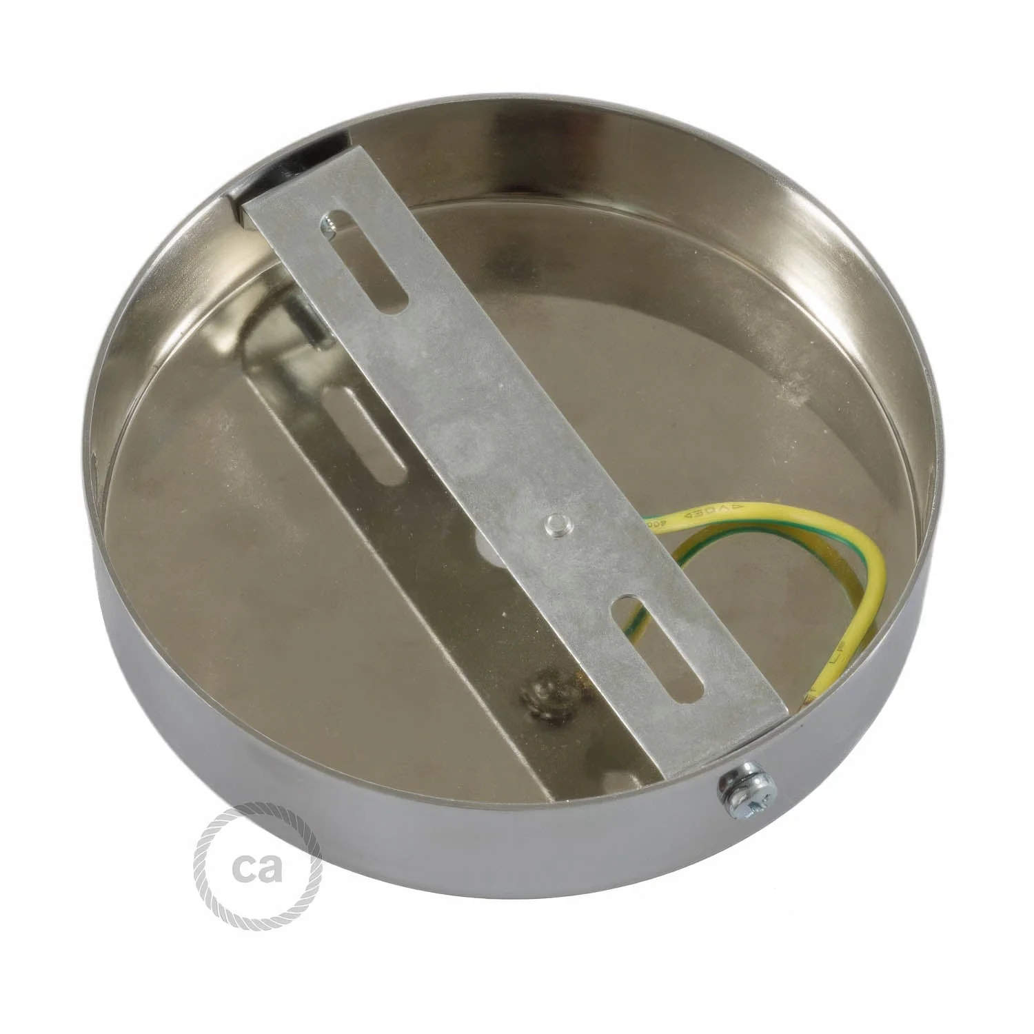 Cylindrical ceiling rose kit in metal with 7 cm cable clamp - Chrome - Image 4
