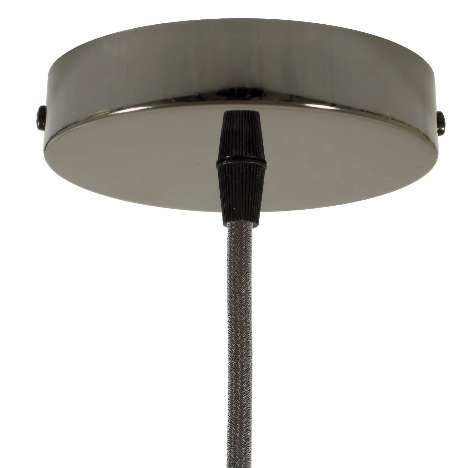 Cylindrical ceiling rose kit in metal - Pearl black