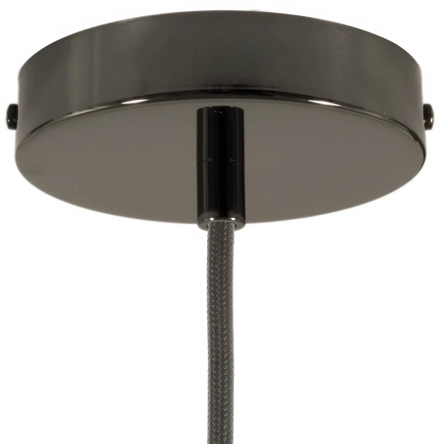 Cylindrical ceiling rose kit in metal - Pearl black - Image 6