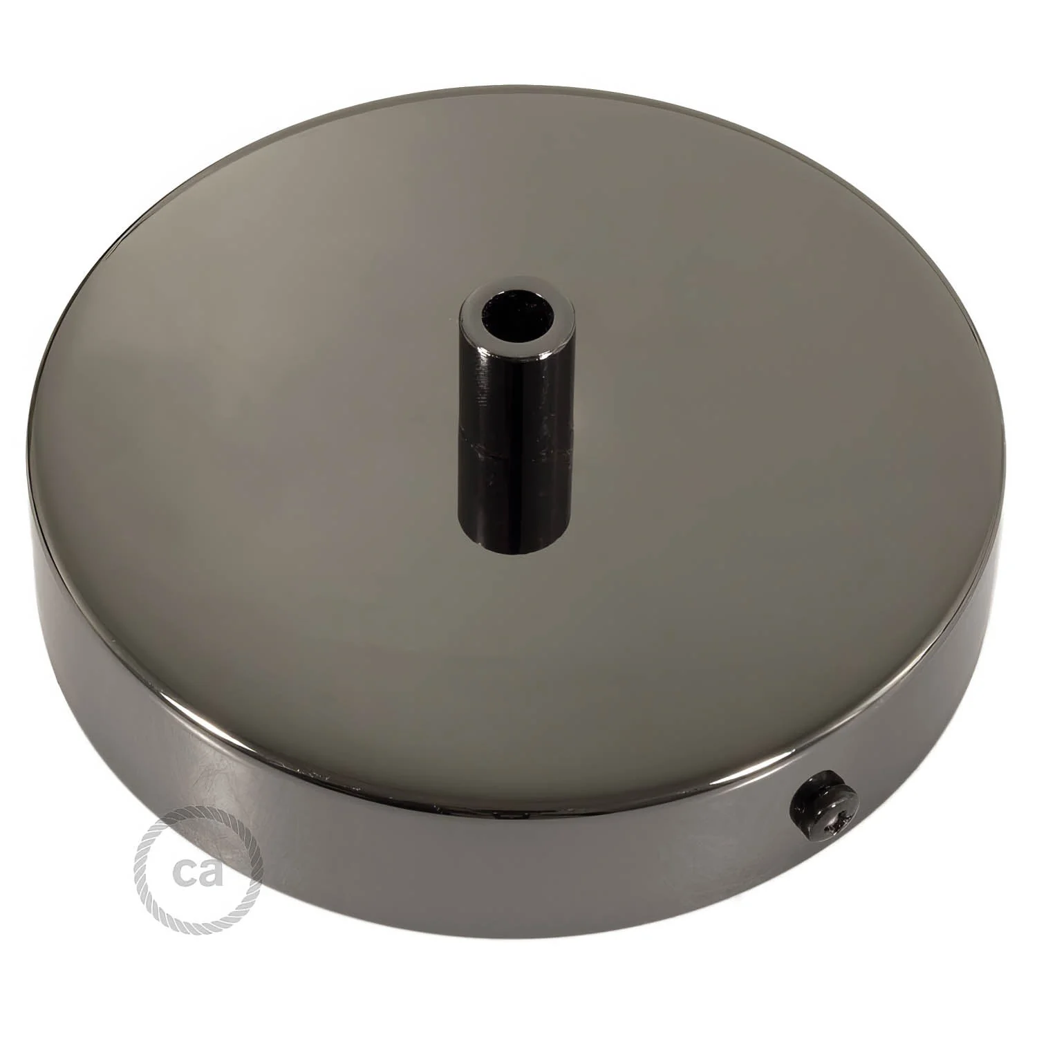 Cylindrical ceiling rose kit in metal - Pearl black - Image 7