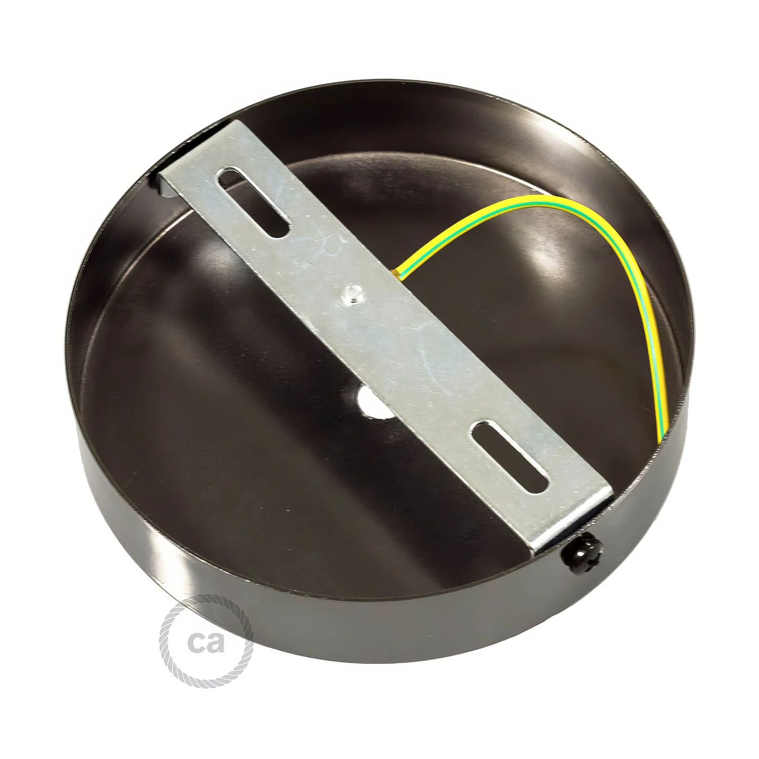 Cylindrical ceiling rose kit in metal - Pearl black - Image 9