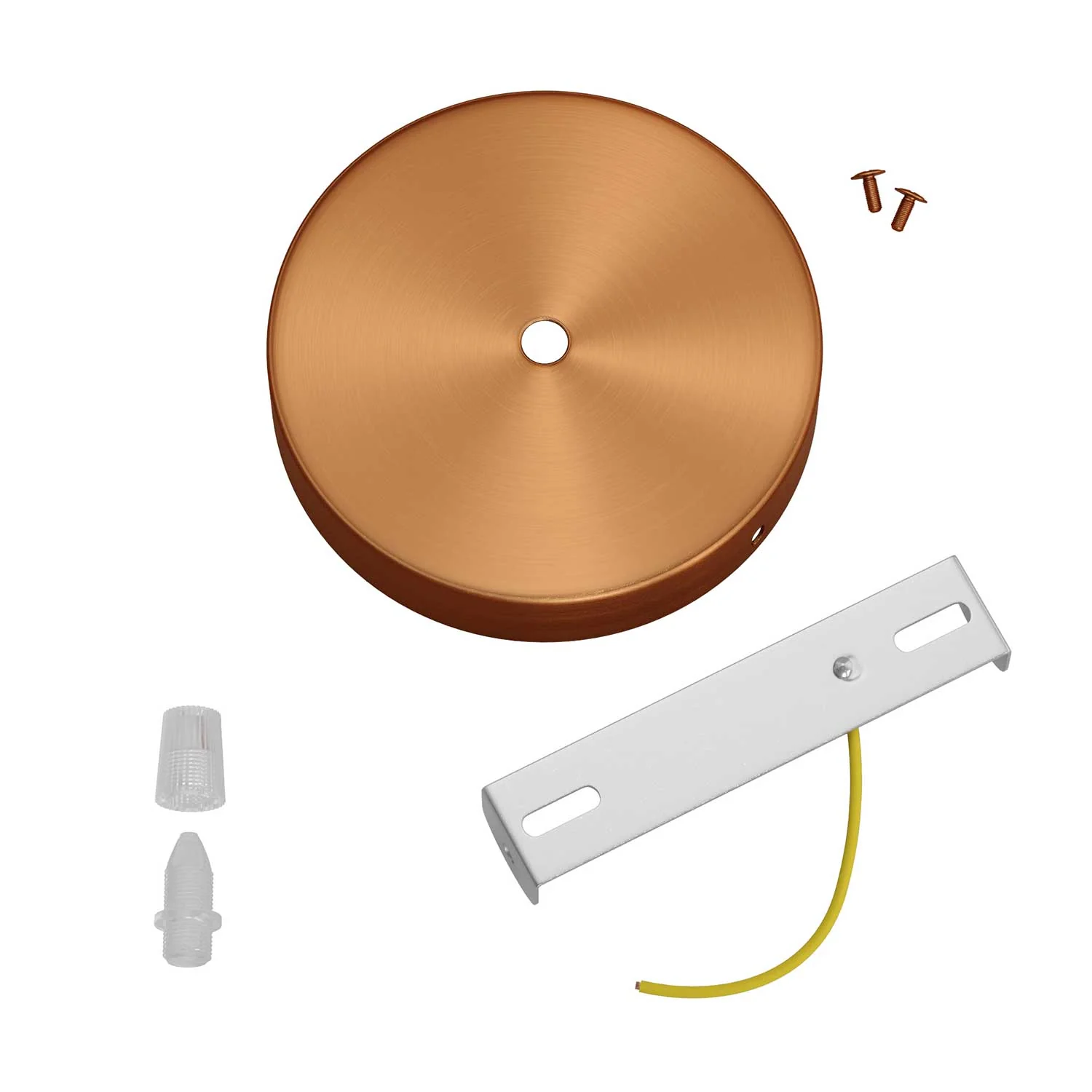 Cylindrical metal ceiling rose kit - Satin copper - Image 3