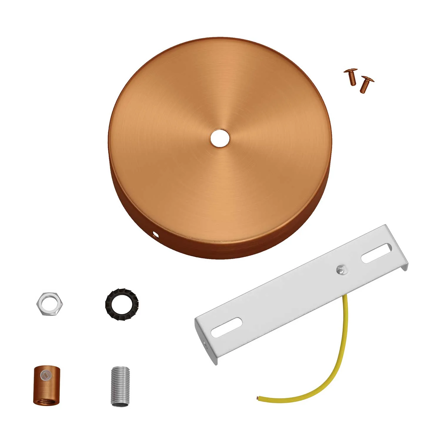 Cylindrical metal ceiling rose kit - Satin copper - Image 8