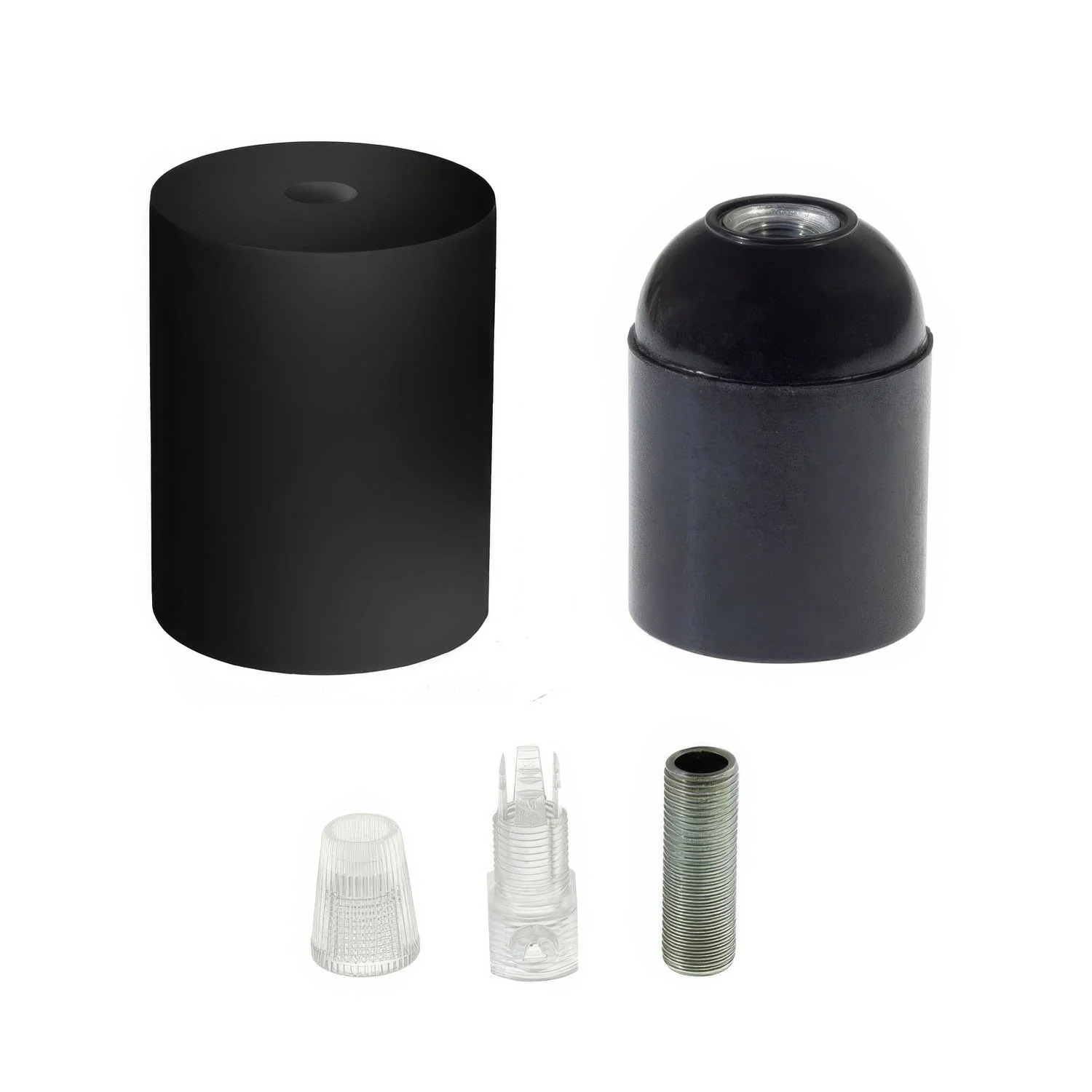 E27 wooden lamp holder kit - Black - Image 2