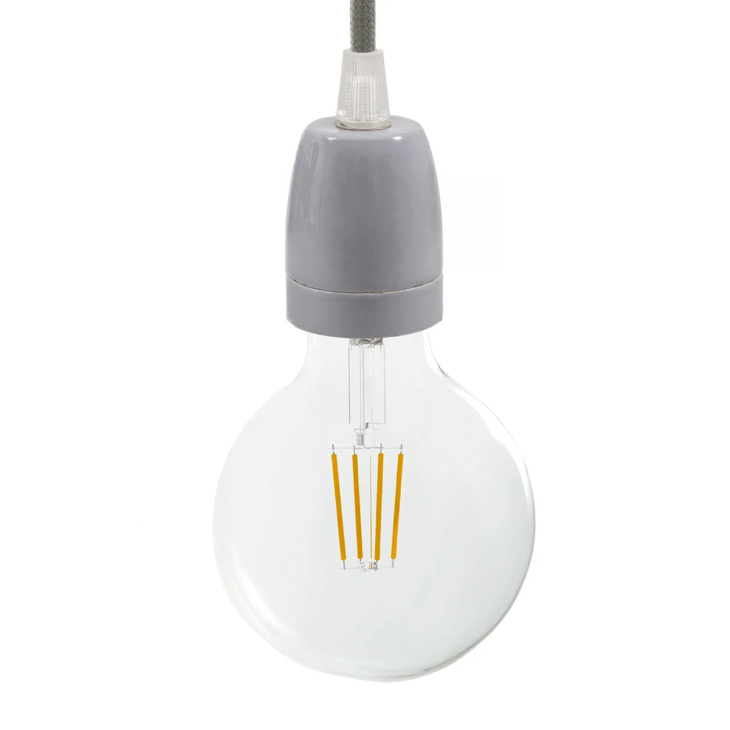 E27 porcelain lamp holder kit - Grey