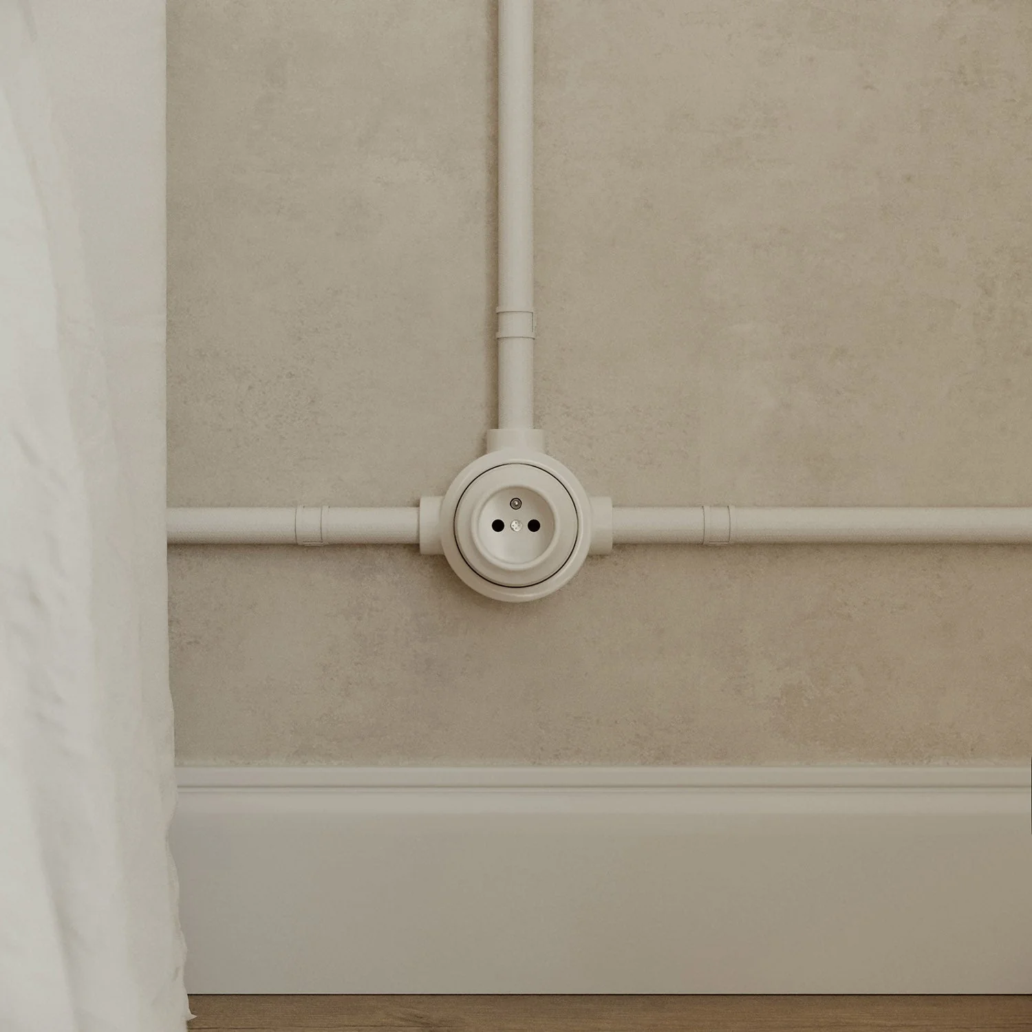 French type wall socket kit and base for Creative-Tubes in porcelain - White - Image 25