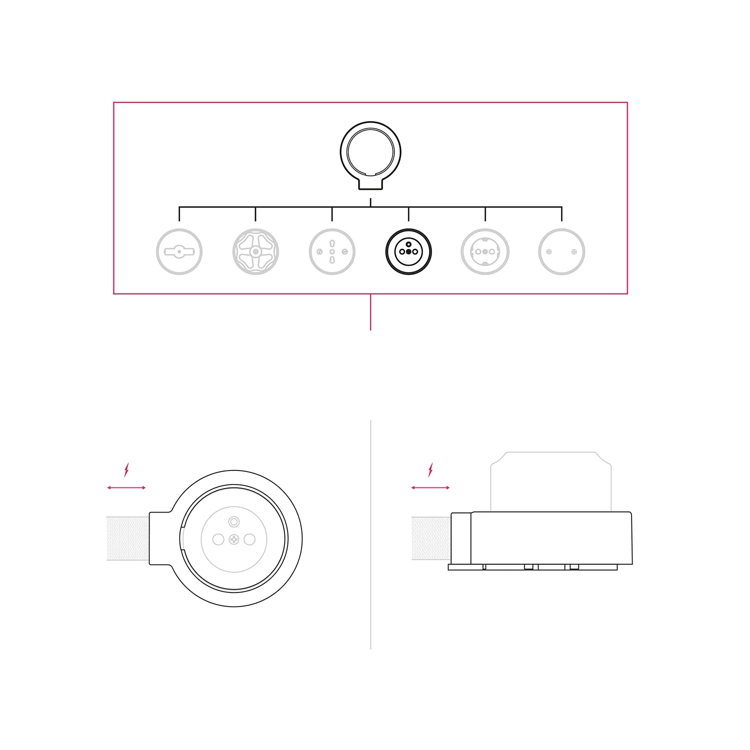 French type wall socket kit and base for Creative-Tubes in porcelain - White - Image 7