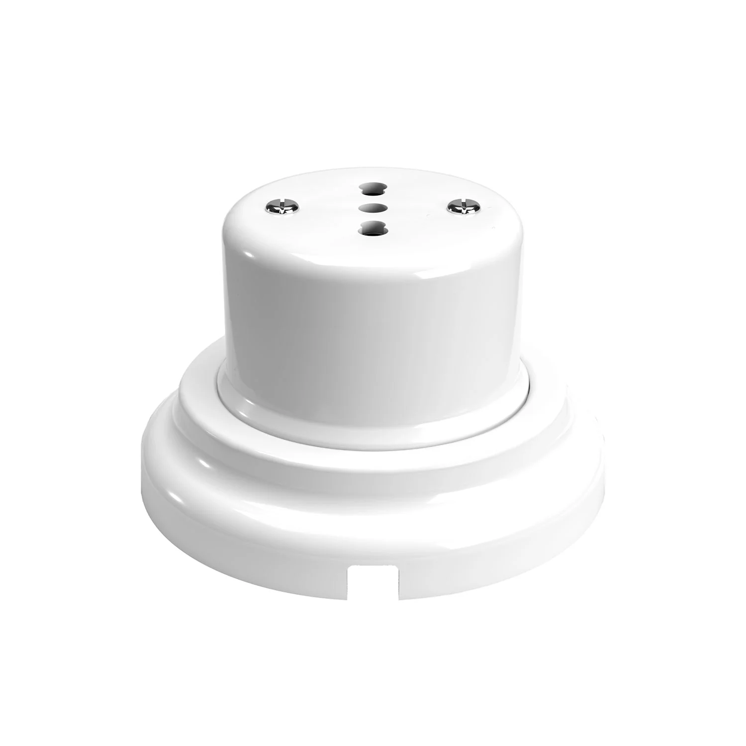Italian bipasso wall socket kit 10/16A with porcelain base - White