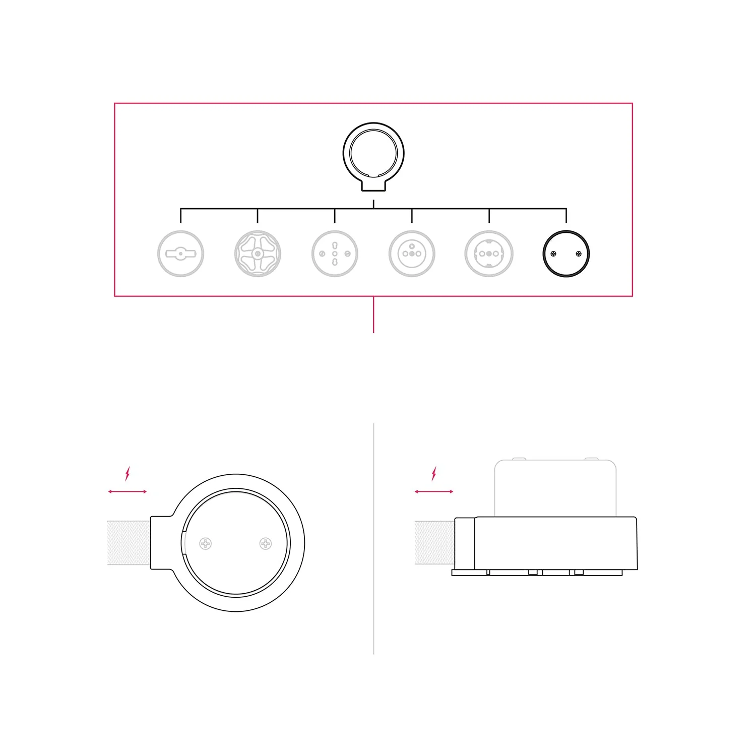 Junction box kit and base for Creative-Tubes in porcelain - White - Image 7