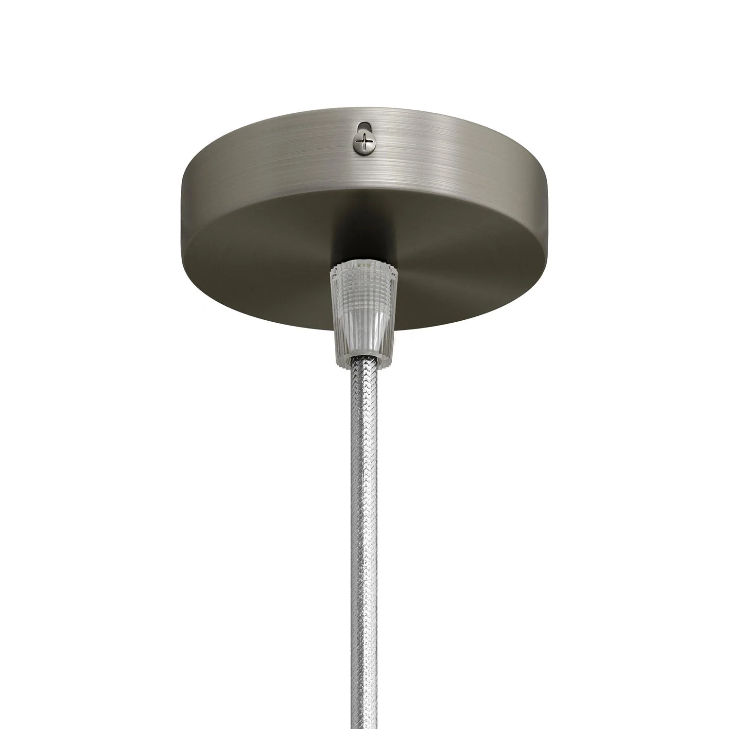 Mini cylindrical ceiling rose kit in metal with 1 central hole - Satin titanium