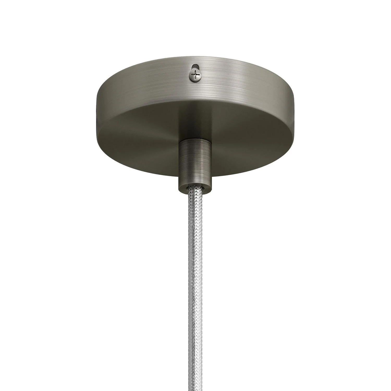 Mini cylindrical ceiling rose kit in metal with 1 central hole - Satin titanium - Image 5
