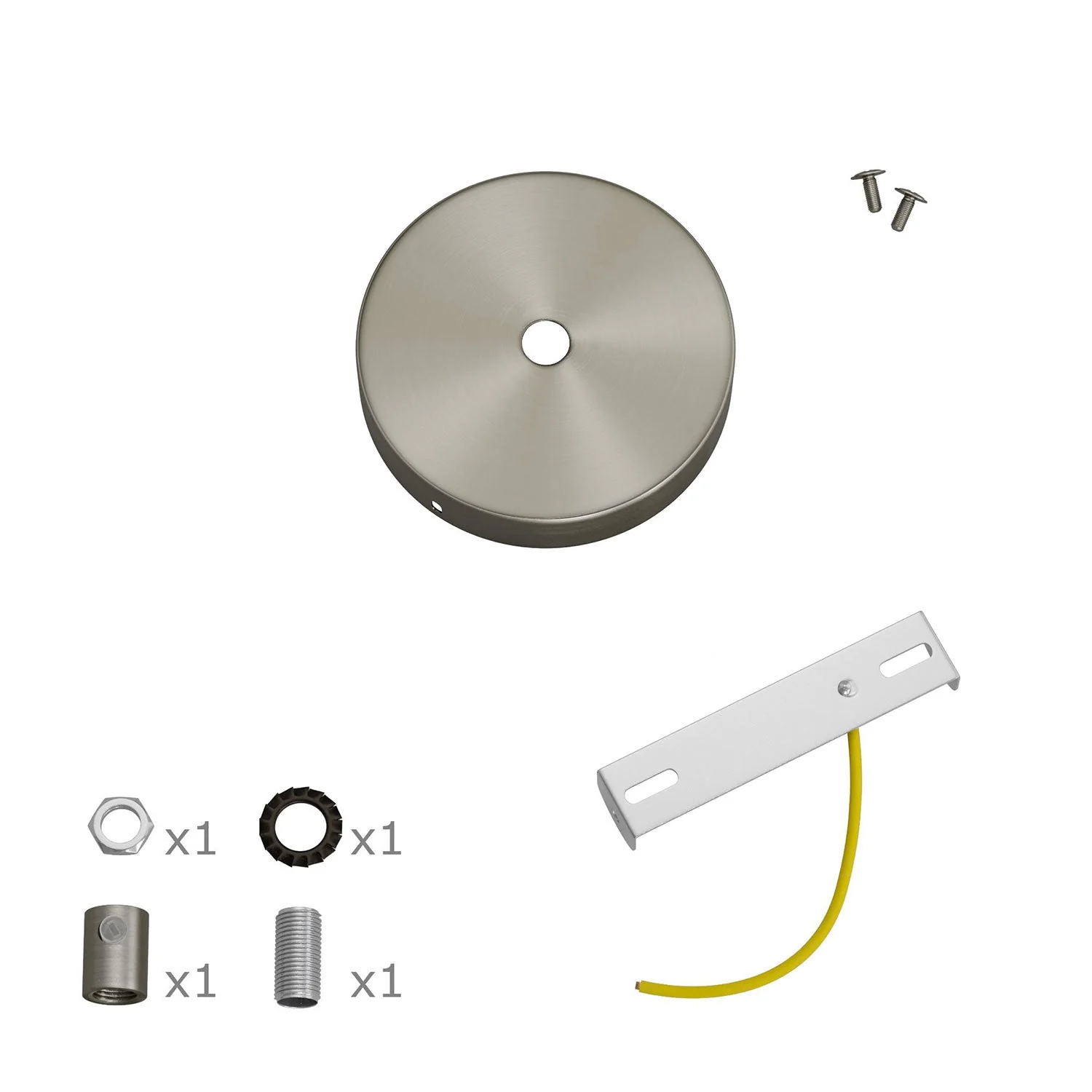 Mini cylindrical ceiling rose kit in metal with 1 central hole - Satin titanium - Image 7