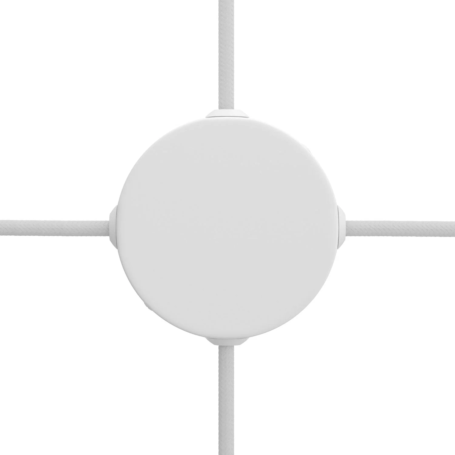 Mini cylindrical ceiling rose kit in metal with 4 side holes (junction box) - Matt white