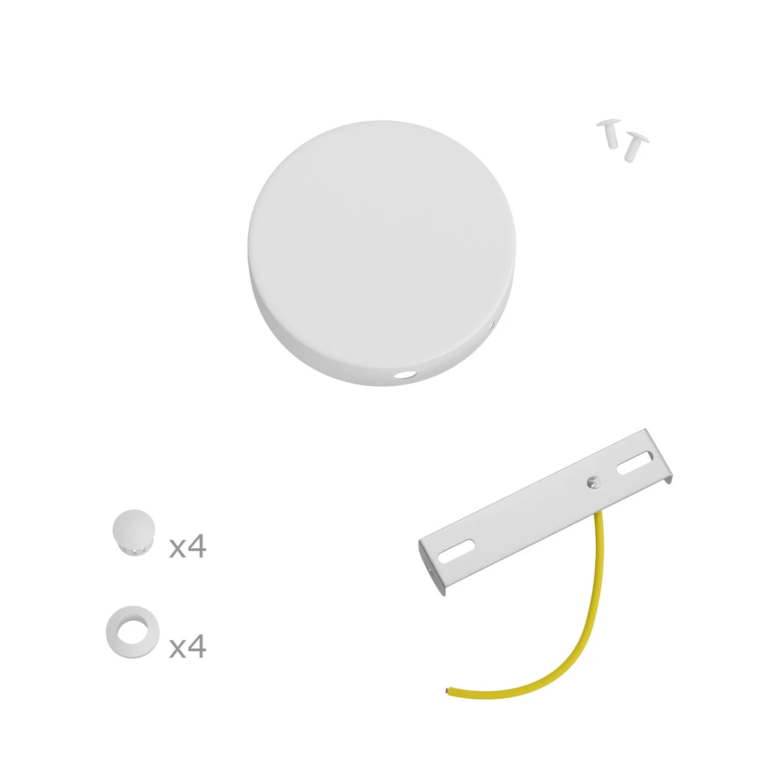 Mini cylindrical ceiling rose kit in metal with 4 side holes (junction box) - Matt white - Image 3