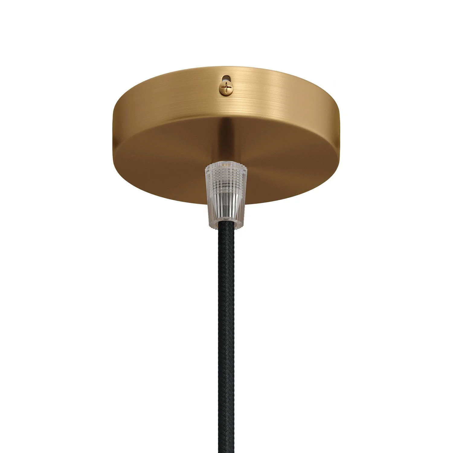 Mini cylindrical metal ceiling rose kit with 1 central hole - Satin bronze