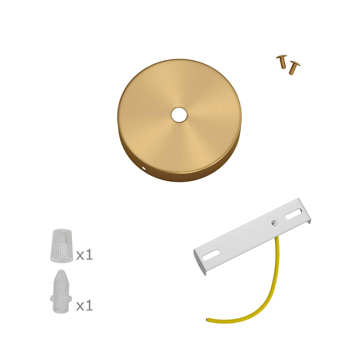 Mini cylindrical metal ceiling rose kit with 1 central hole - Satin bronze - Image 3